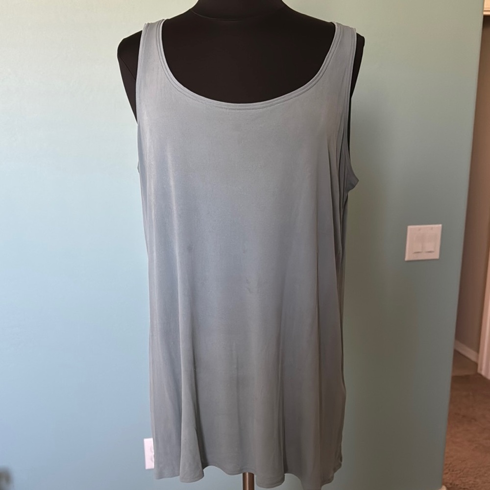 Eileen Fisher Gray Sleeveless Relaxed Tank Top